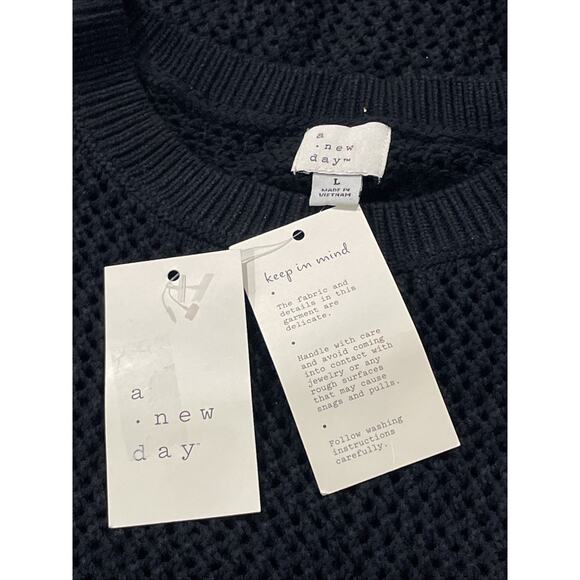 Openwork Midi Tank Black Dress Sz Large NWT - A New Day - Picture 8 of 10